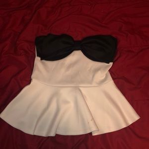 Black and white top with a bow